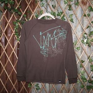 Medium - Vintage Y2K vans sketch thermal skate 00s LS tshirt